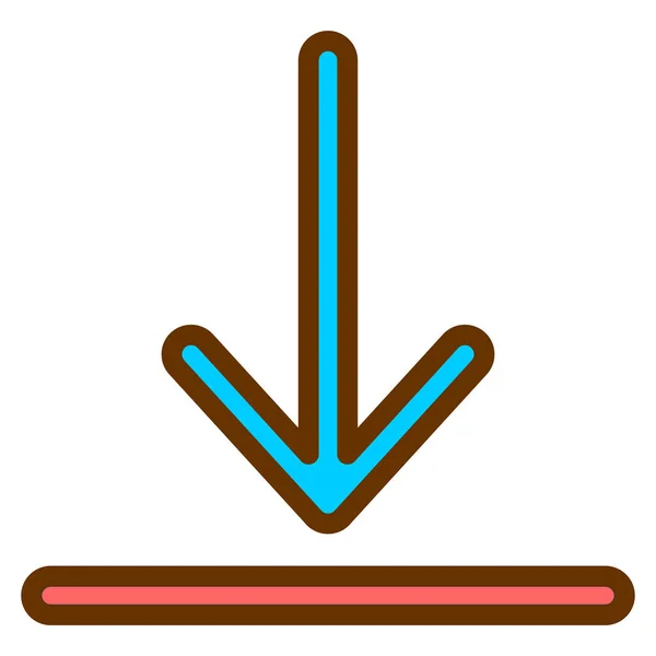 Flecha Abajo Ilustración Simple — Vector de stock