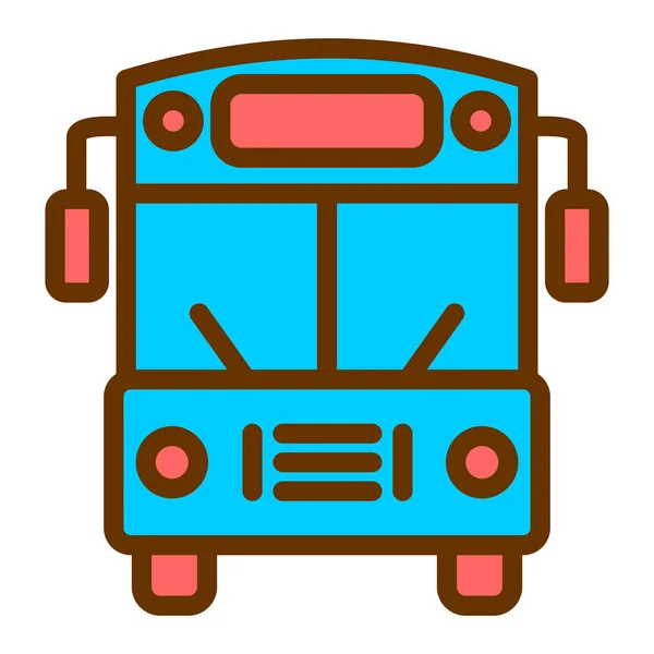 School Bus Icon Vector Outline Car Transport Sign Isolated Contour — Stock vektor