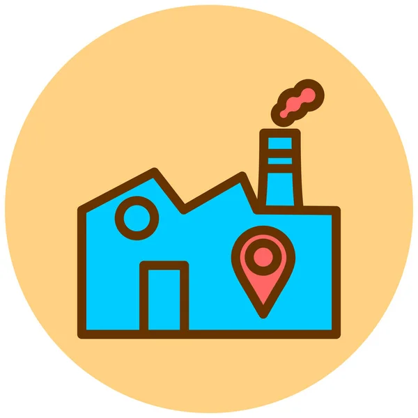 Fabrik Web Icon Vektor Illustration — Stockvektor