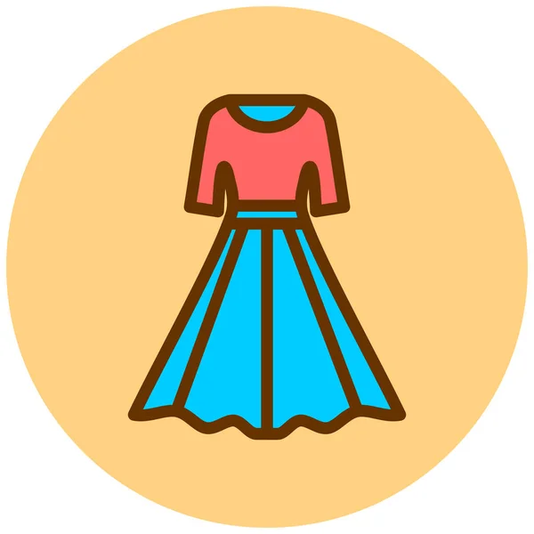 Vestido Ícone Web Ilustração Simples — Vetor de Stock