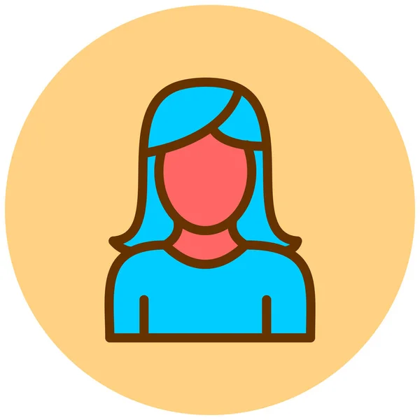 Mujer Avatar Ilustración Simple — Vector de stock