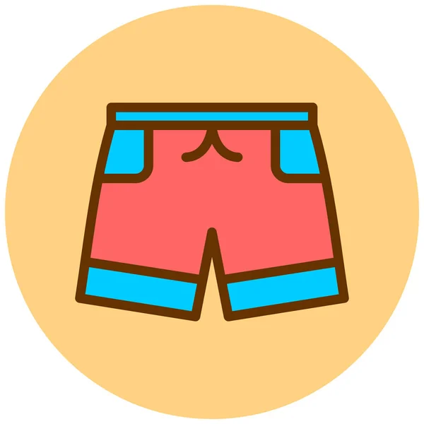 Shorts Icono Web Ilustración Simple — Vector de stock