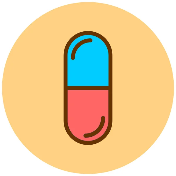 Pill Web Icon Vector Illustration — Stock Vector