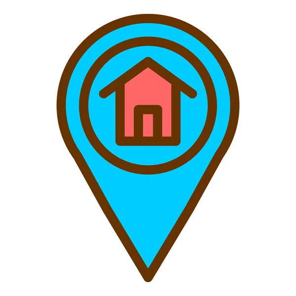 House Location Pin Vector Illustration — Stock Vector