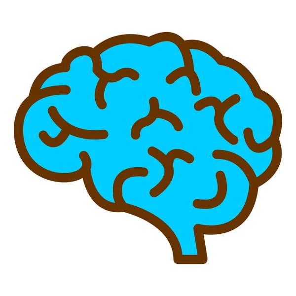 Brain Icon Vector Flat Style Bicolor Stock Illustration Symbol Web — 스톡 벡터