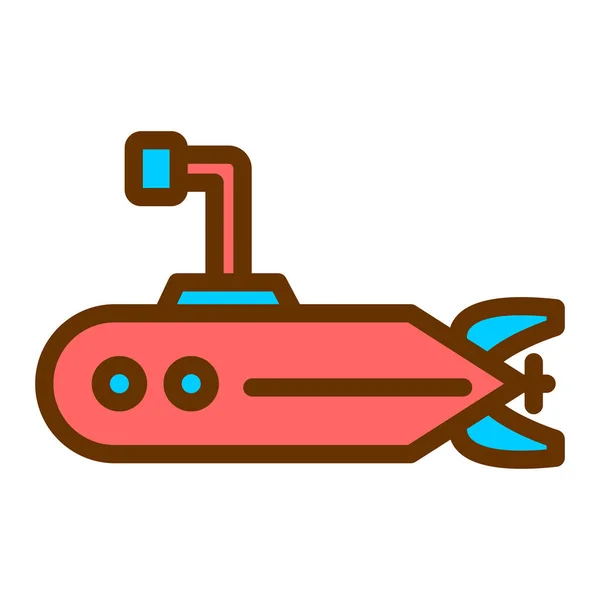 Підводний Човен Веб Іконка Проста Ілюстрація — стоковий вектор