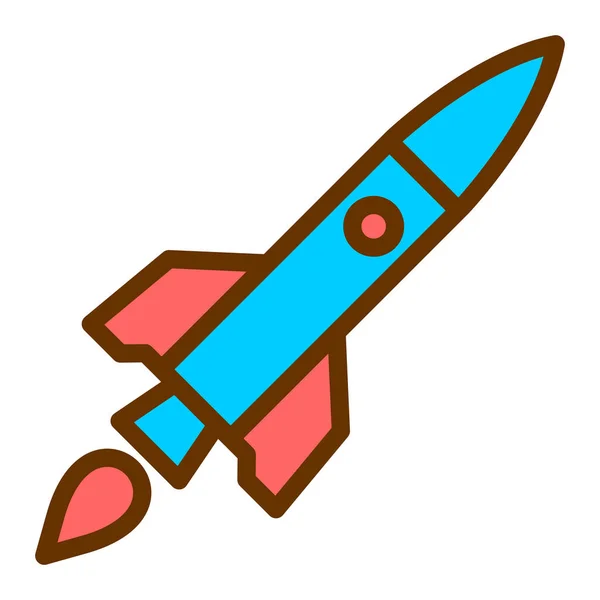 Rakete Flaches Symbol Vektorillustration — Stockvektor