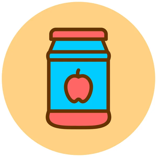Illustration Food Jar Vector Line Icon — ストックベクタ
