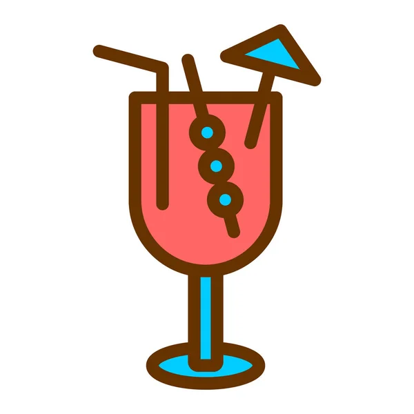 Cocktail Ícone Web Design Simples — Vetor de Stock