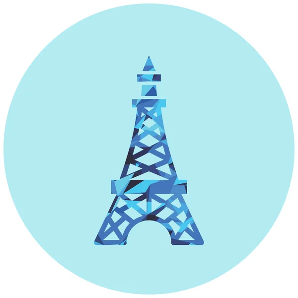 Icono Torre Eiffel Estilo Plano Color Moda Aislado Fondo — Vector de stock