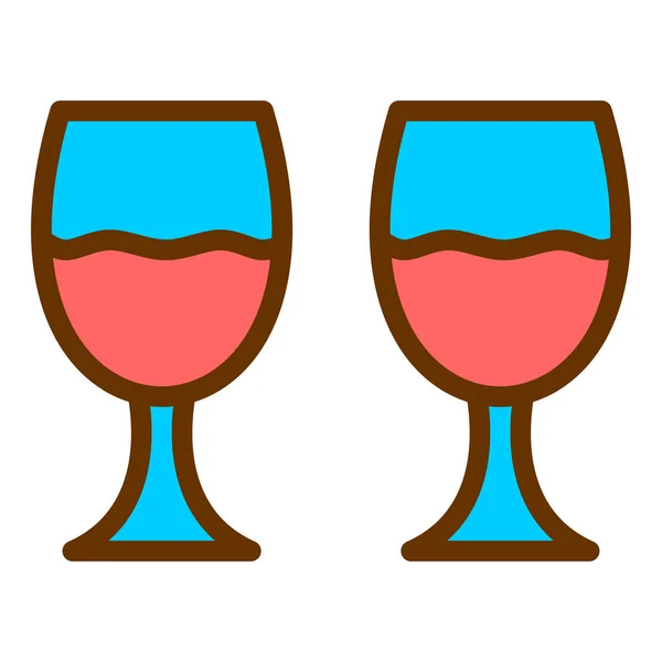 Şarap Bardakları Basit Resimleme — Stok Vektör