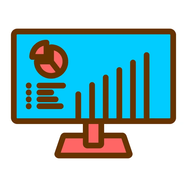 Business Graph Icon Vector Illustration — Stock Vector