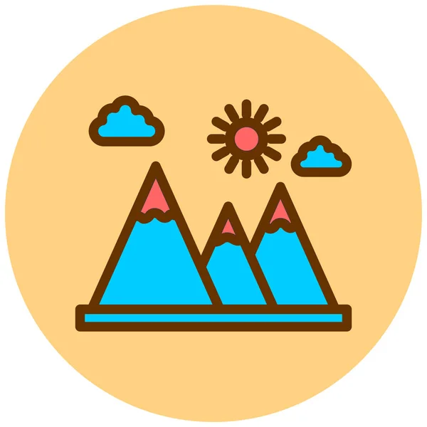Гора Веб Іконка Проста Ілюстрація — стоковий вектор
