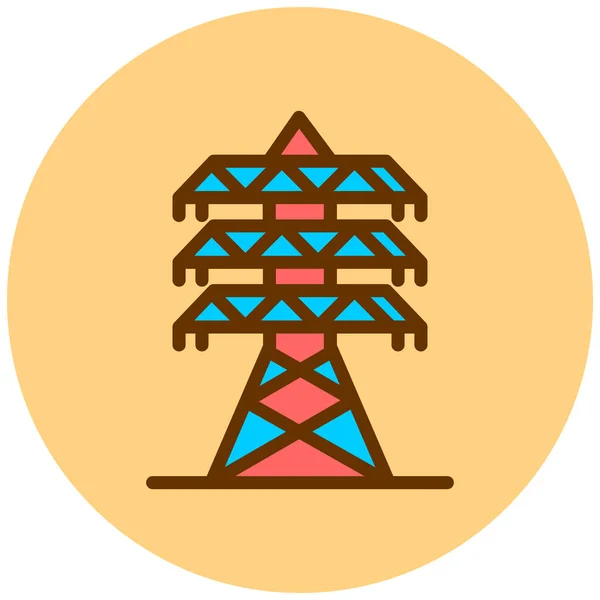 Power Tower Simple Design — Stockvector