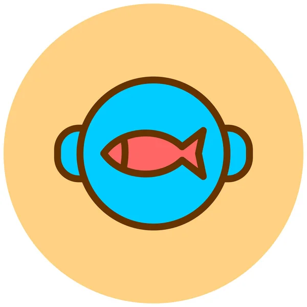 Ikan Ikon Web Ilustrasi Sederhana - Stok Vektor