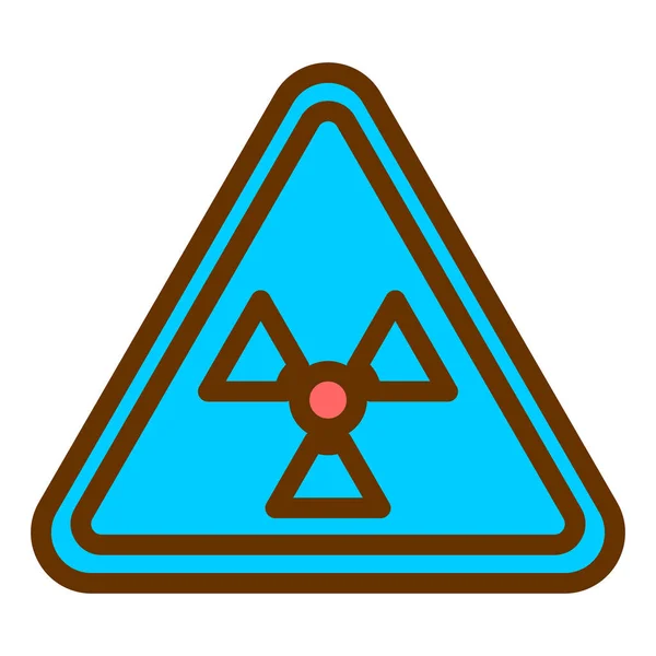 Warnschild Symbol Gefahrensymbol Flacher Designstil — Stockvektor