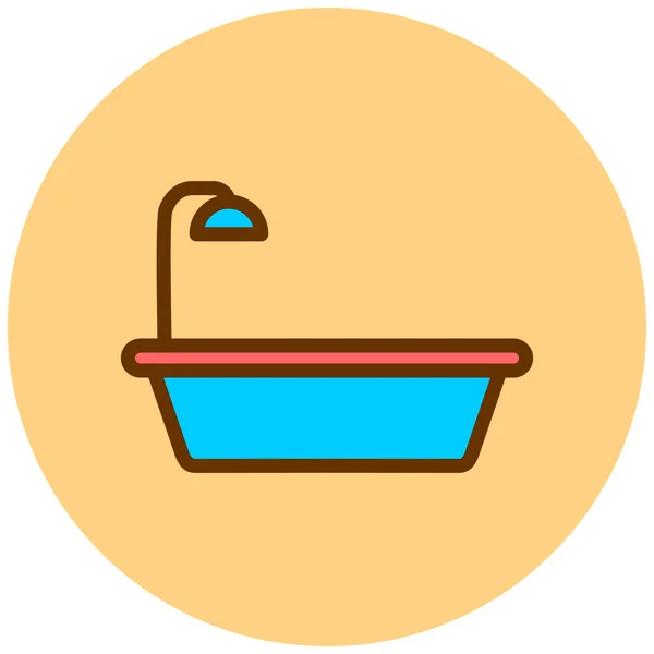 Badewanne Web Symbol Einfache Illustration — Stockvektor