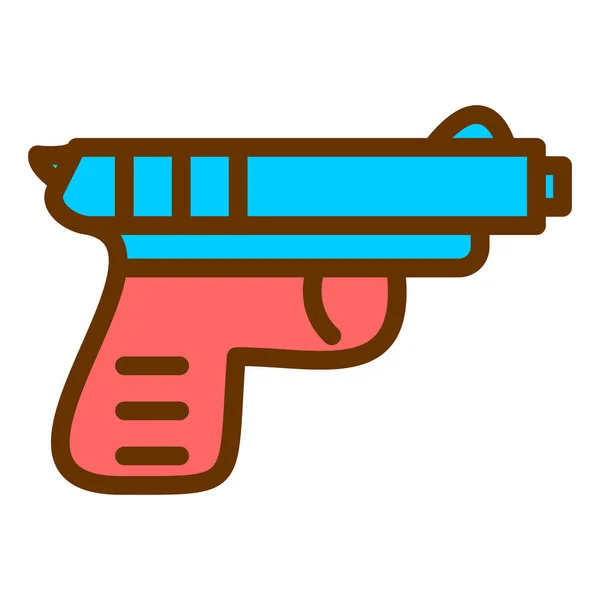 Pistola Icono Web Ilustración Simple — Vector de stock