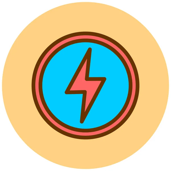 Power Vector Glyph Flaches Symbol — Stockvektor