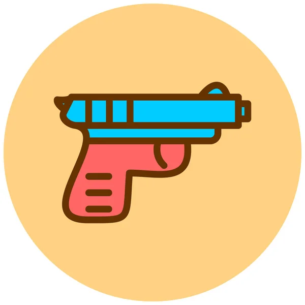 Pistola Icono Web Ilustración Simple — Vector de stock