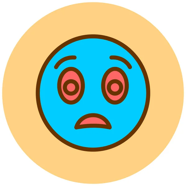 Gezicht Emoticon Web Icoon — Stockvector