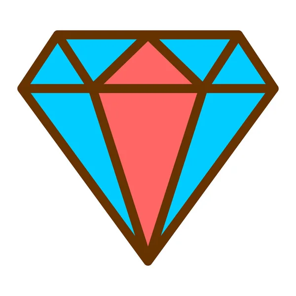 Diamant Web Symbol Einfache Illustration — Stockvektor