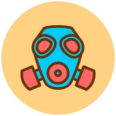 Gaz maskesi. Basit resimleme