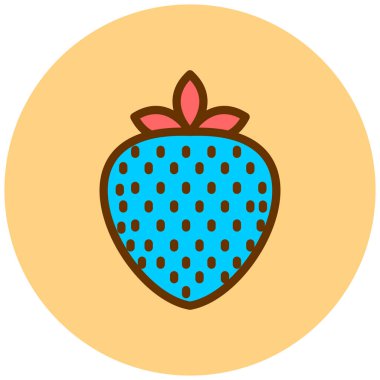 Çilekli. Web simgesi basit illüstrasyon