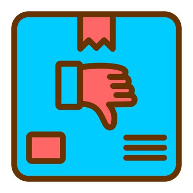 Bir kutu simgesi vektör illüstrasyonuyla el