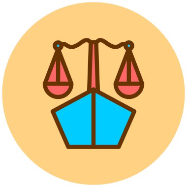 Adalet. Web simgesi basit illüstrasyon