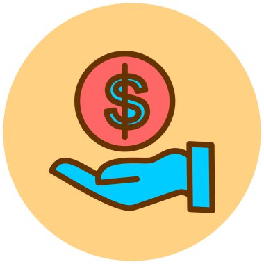 Para için. Web simgesi basit illüstrasyon