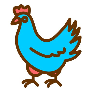 Tavuk ikonu. vektör illüstrasyonu