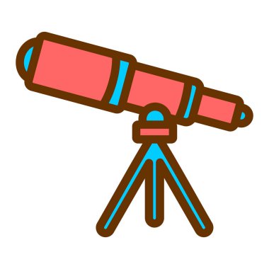 Teleskop. Web simgesi basit illüstrasyon