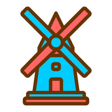 Yel değirmeni ikonu vektör illüstrasyonu