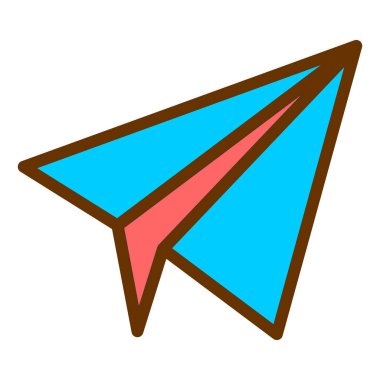 kağıt düzlem simgesi, vektör illüstrasyonu