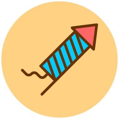 Havai fişekler. Web simgesi basit illüstrasyon