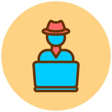 hacker vektör simgesi modern basit illüstrasyon