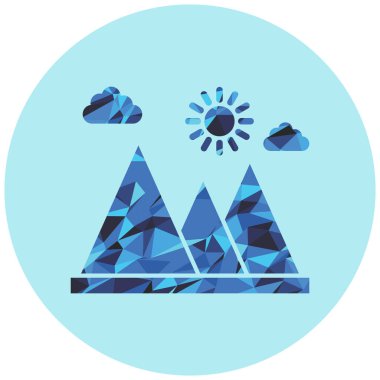 Dağ. Web simgesi basit illüstrasyon