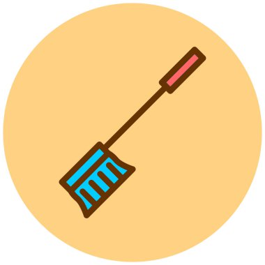 Bir süpürge simgesinin vektör illüstrasyonu