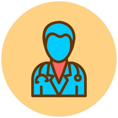 Doktor. Web simgesi basit illüstrasyon