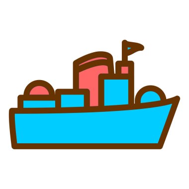 Gemi. Web simgesi basit illüstrasyon