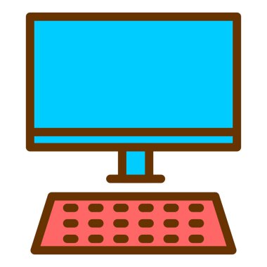 bilgisayar izleme simgesi, vektör illüstrasyonu