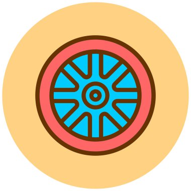 Tekerlek. Web simgesi basit illüstrasyon