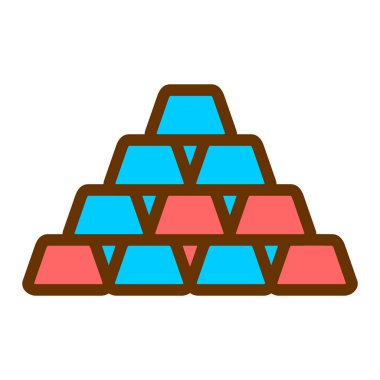 Beyaz arkaplanda altın külçeleri simgesi. vektör illüstrasyonu