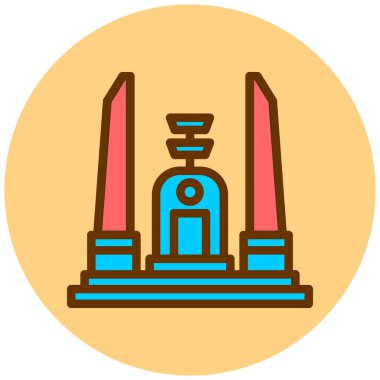 Anıt. Web simgesi basit illüstrasyon