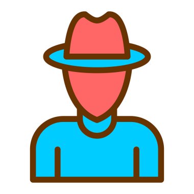 Şapkalı adam. Web simgesi basit illüstrasyon