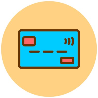 Kredi kartı düz vektör simgesi