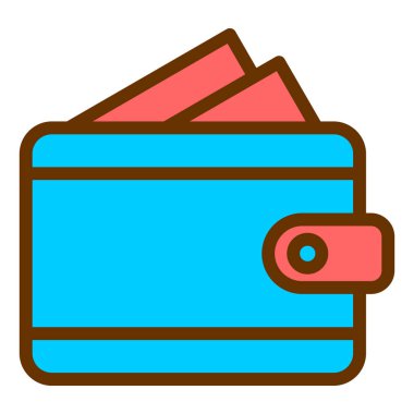 Cüzdan. Web simgesi basit tasarım