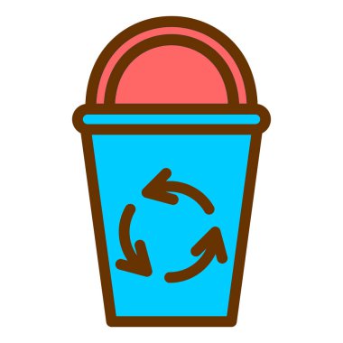 Geri dönüşüm kutusu vektör illüstrasyon tasarımı olan kova