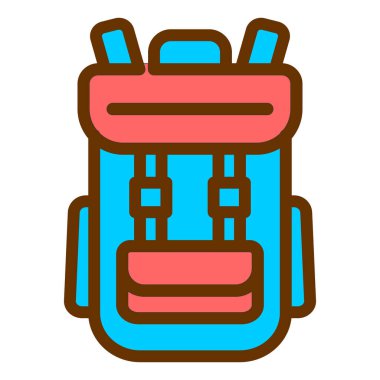 Sırt çantası. Web simgesi basit illüstrasyon